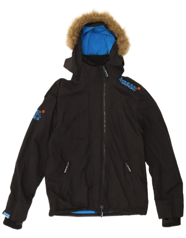 Jaqueta corta-vento masculina SUPERDRY com capuz e capuz UK 40 grande preta