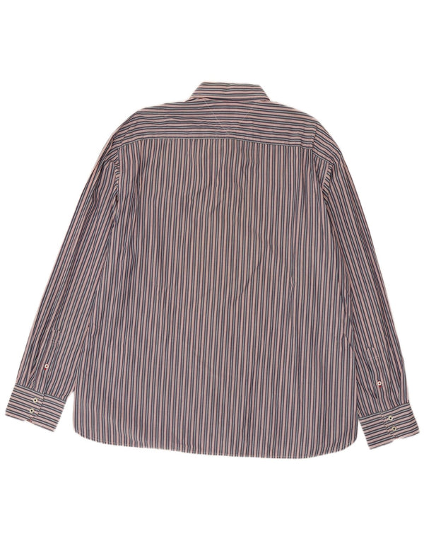 Camisa masculina Tommy Hilfiger Custom Fit 2XL algodão listrado azul
