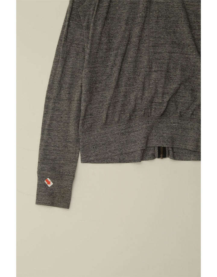 NIKE Womens Zip Hoodie Sweater UK 6 XS Grey Flecked Cotton Vintage Nike and Second-Hand Nike from Messina Hembry 