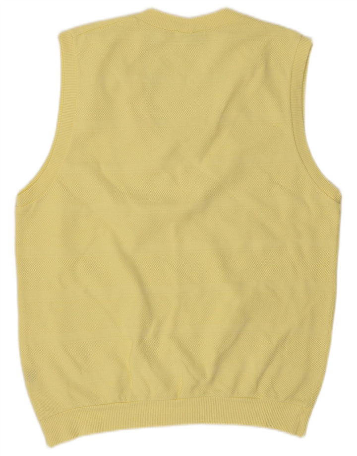 Maser M Mens Vest Tank Top UK 40 Algodão Amarelo Médio