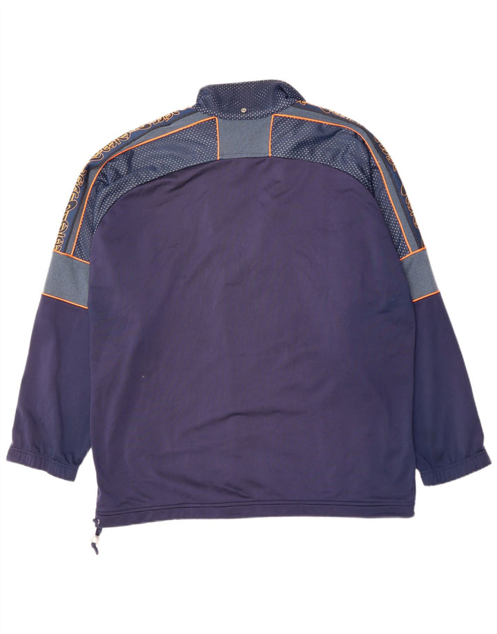 ASICS Mens Graphic Tracksuit Top Jacket 2XL Poliéster Azul Marinho