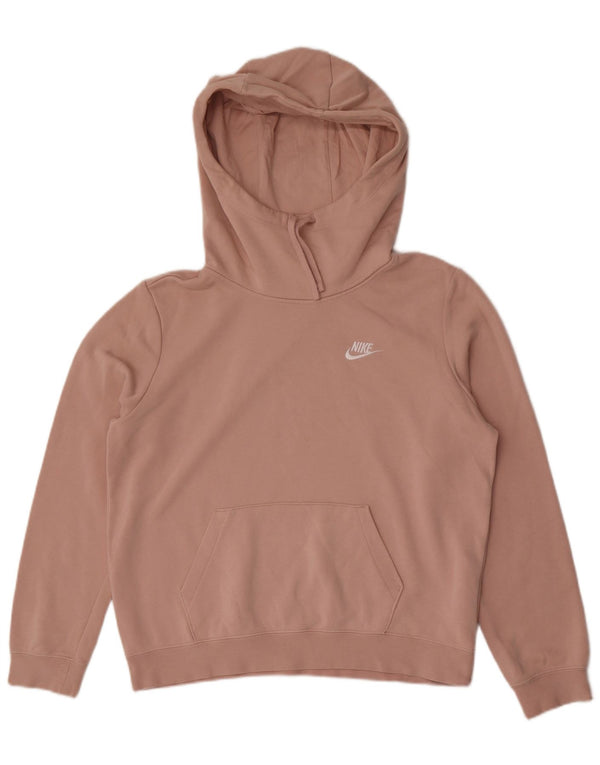 Nike Womens Hoodie Jumper UK 14 Médio Algodão Rosa