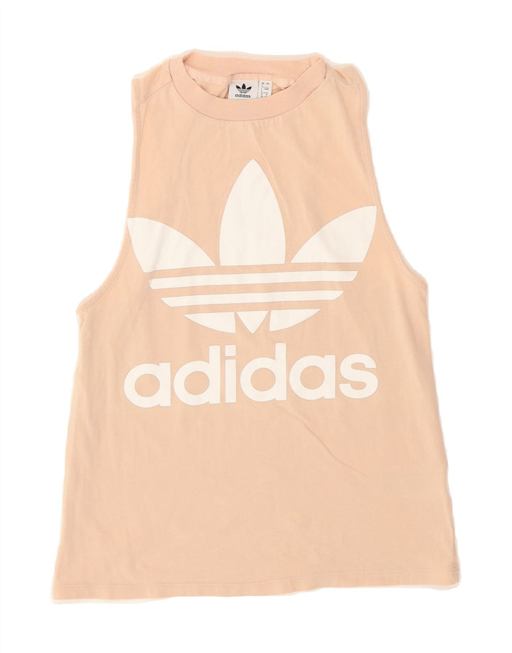 ADIDAS Womens Graphic Vest Top UK 4 XS  Pink Cotton Vintage Adidas and Second-Hand Adidas from Messina Hembry 
