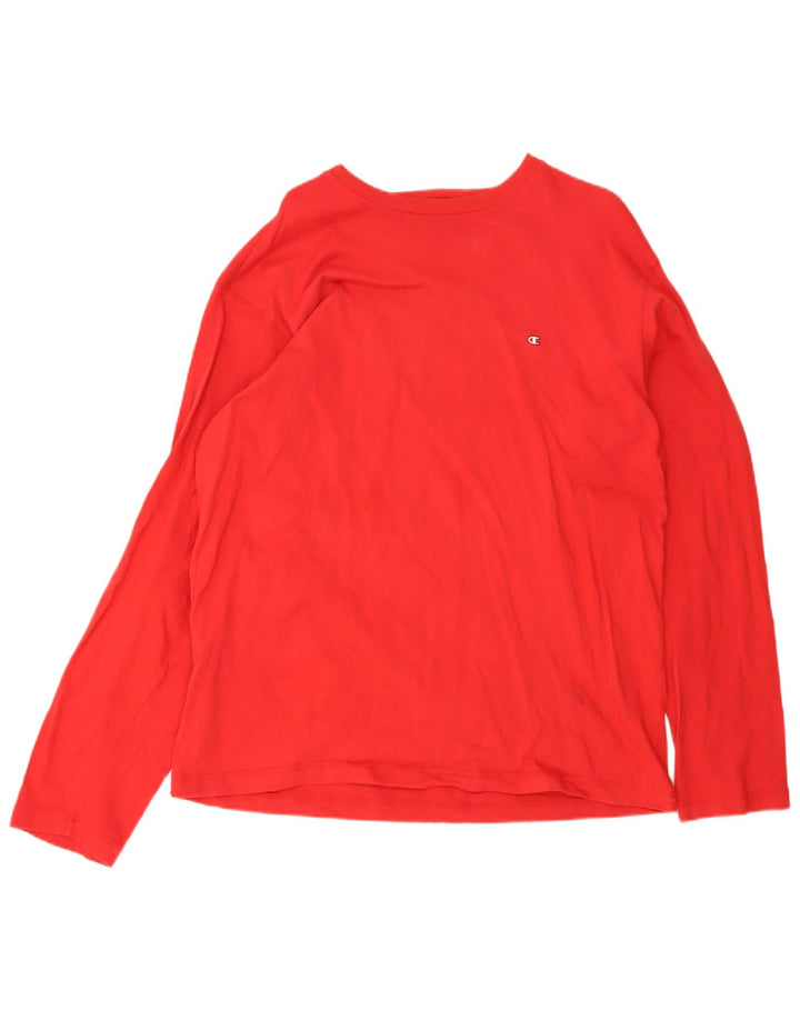 Campeão Mens Top Manga Longa 2XL Algodão Vermelho