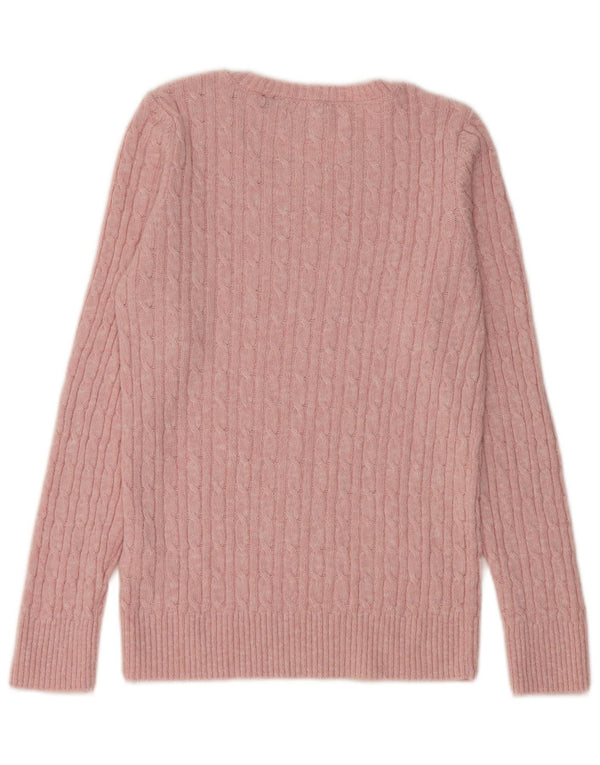 SUPERDRY Womens Crew Neck Jumper Sweater UK 12 Medium Pink Acrylic