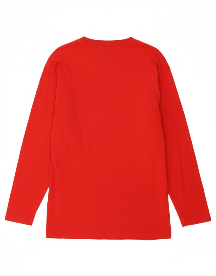Top masculino BENETTON manga comprida grande algodão vermelho
