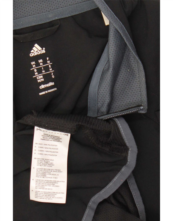 Adidas Mens Climalite Tracksuit Top Jacket Médio Preto Poliéster