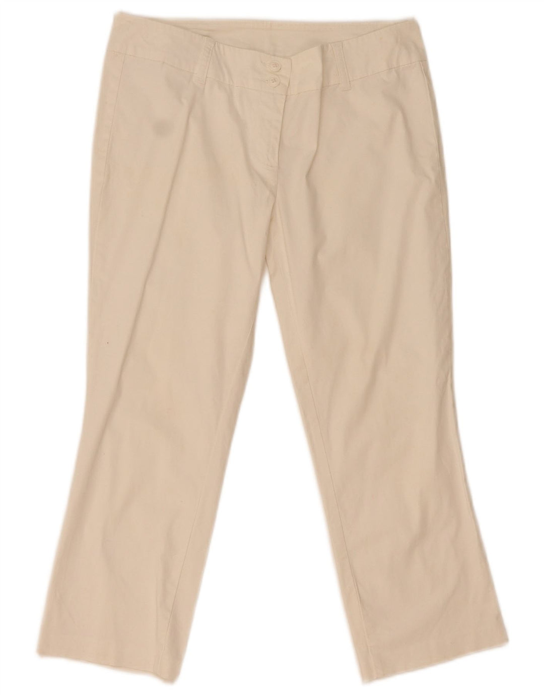 Calça capri feminina Benetton IT 44 médio W31 L22 algodão branco