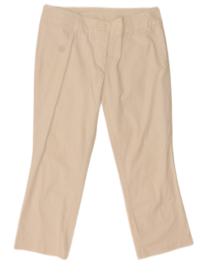 Calça capri feminina Benetton IT 44 médio W31 L22 algodão branco