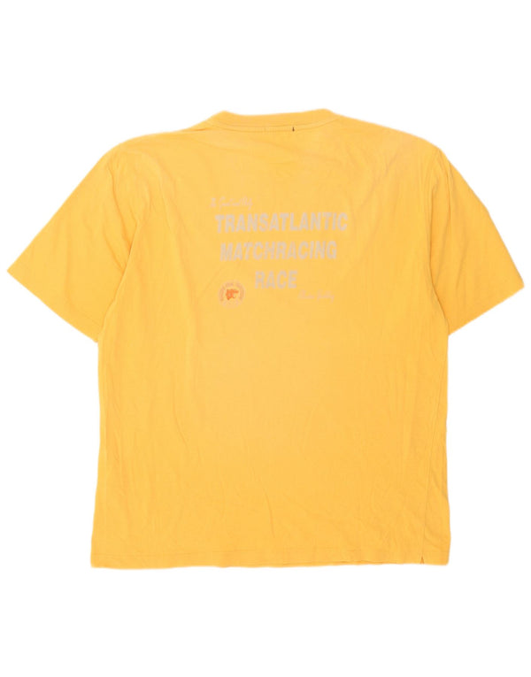 Marina Yachting Camiseta masculina gráfica Top XL algodão amarelo