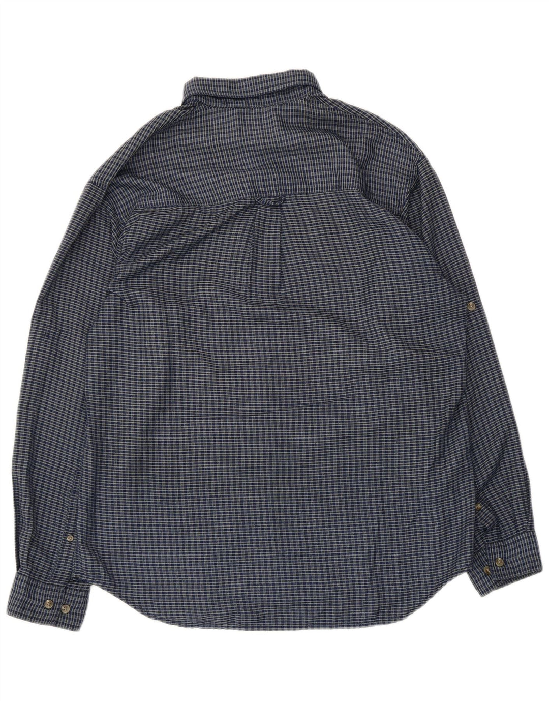 Camisa masculina de flanela Columbia poliéster xadrez azul médio