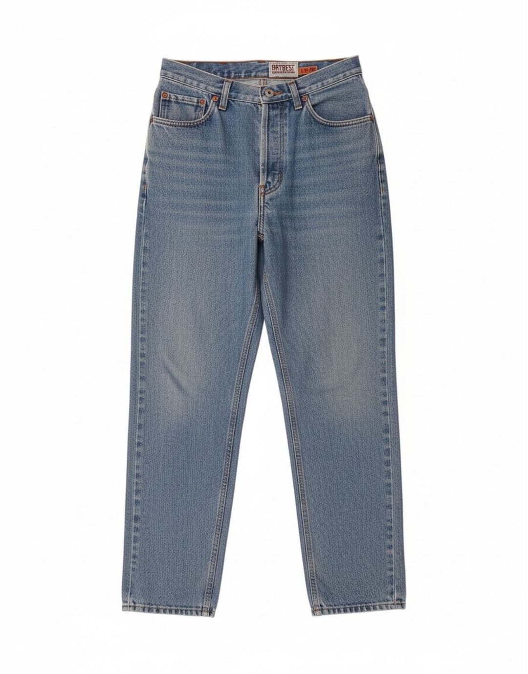 RAYBEST Jeans Cônicos Básicos Femininos IT 44 Médio W28 L28 Algodão Azul
