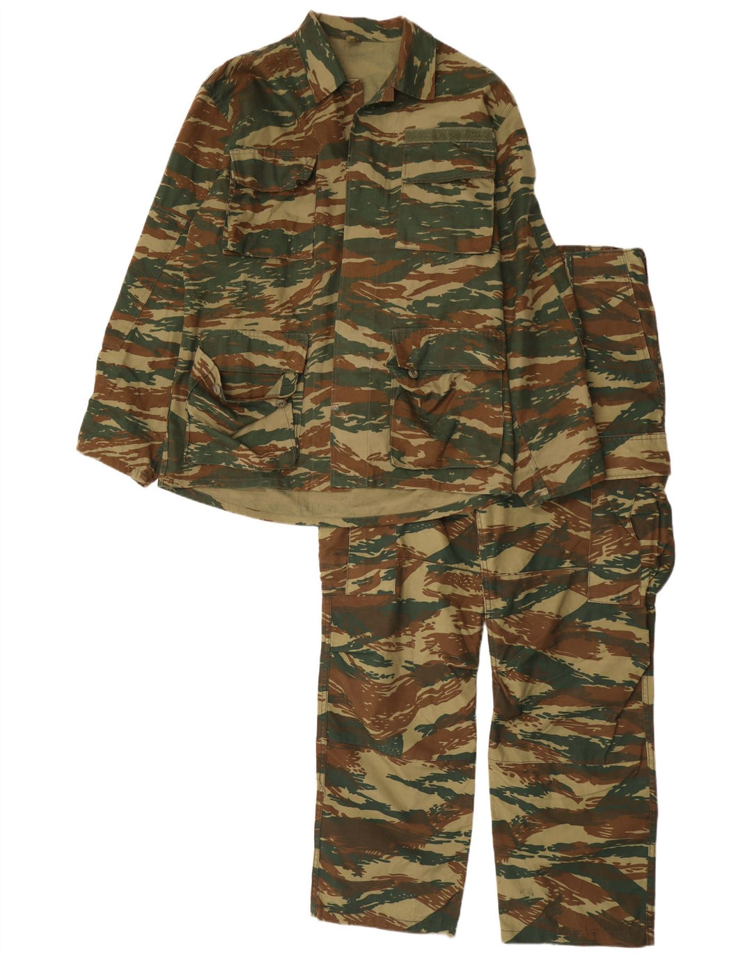 Conjunto de 2 peças de caça masculina vintage médio W34 L30 camuflagem verde