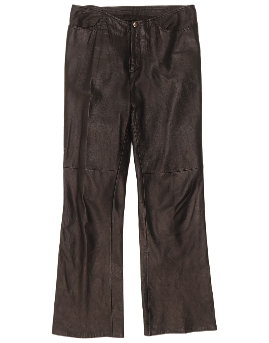 Calça feminina de couro Dakota Bootcut W30 L31 preta