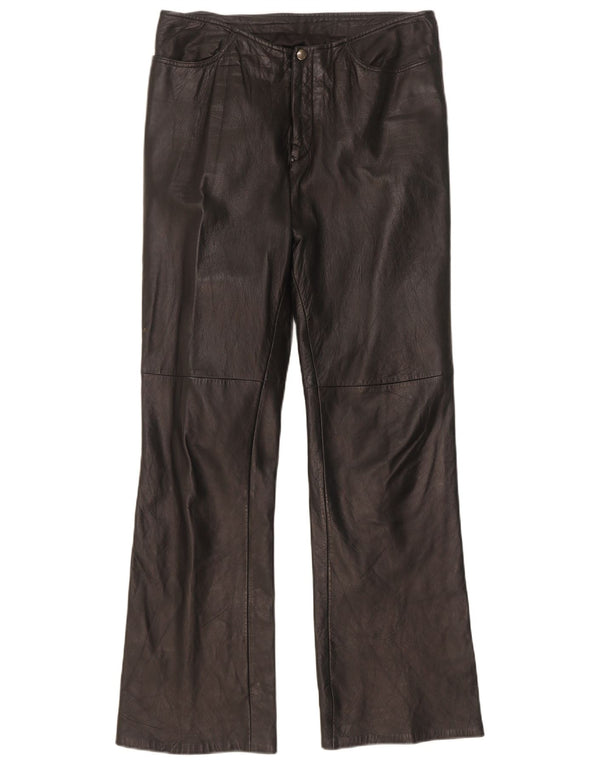 Calça feminina de couro Dakota Bootcut W30 L31 preta
