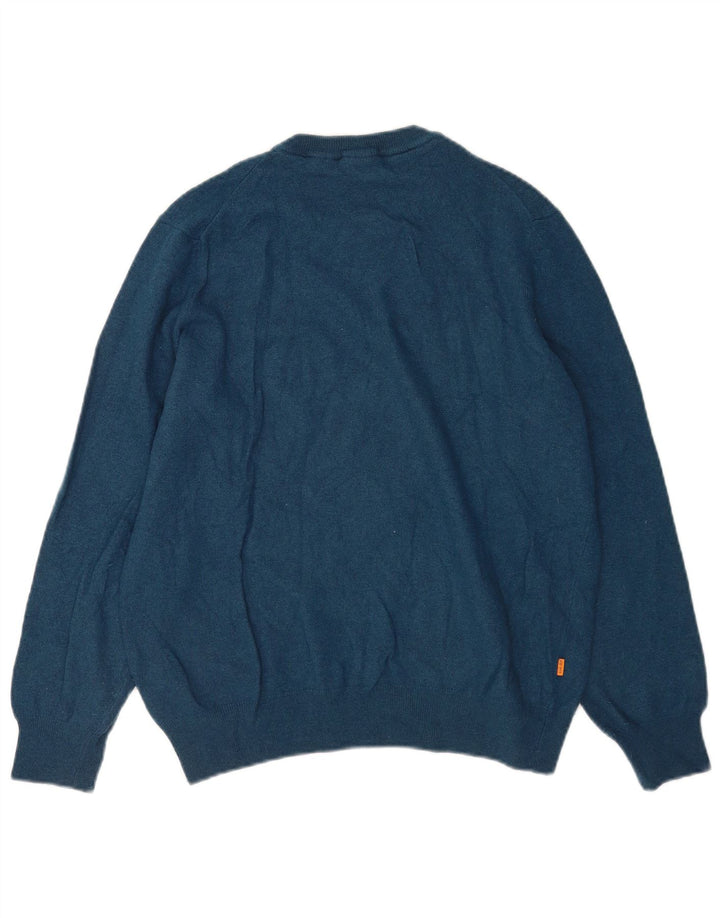 Suéter masculino Timberland com gola redonda, grande lã azul