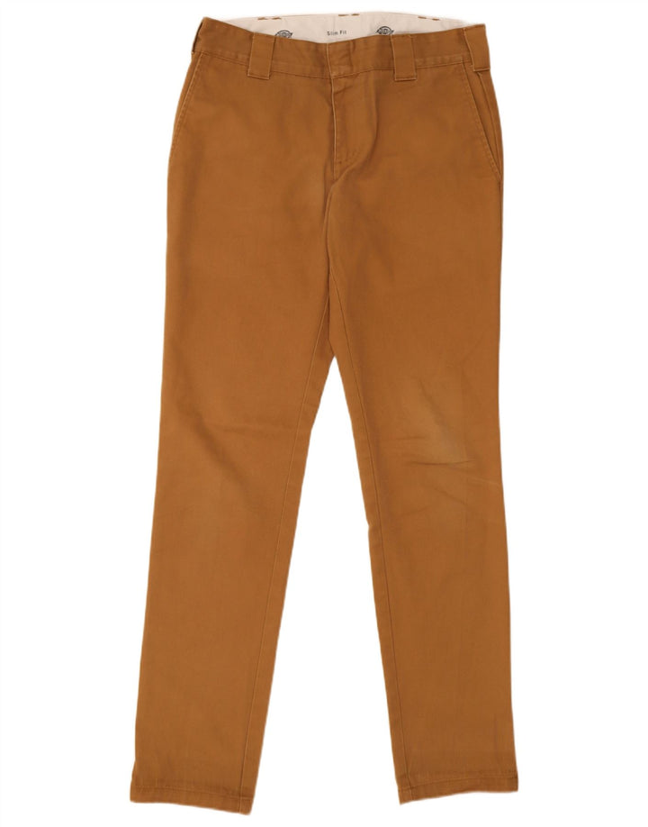 Calças Dickies Mens Slim Fit Chino W32 L32 Marrom Poliéster