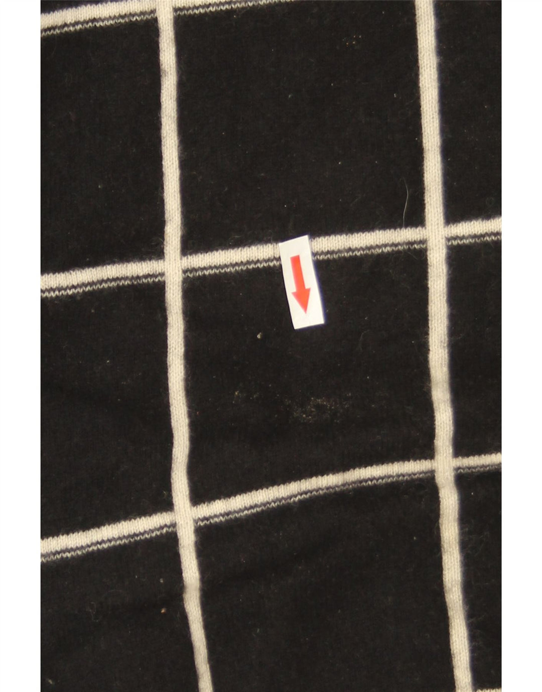 Suéter feminino Marks & Spencer com gola canoa Reino Unido 14 grande xadrez preto