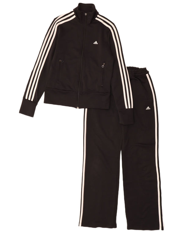 Adidas Womens Full Tracksuit UK 10 Pequeno Poliéster Preto