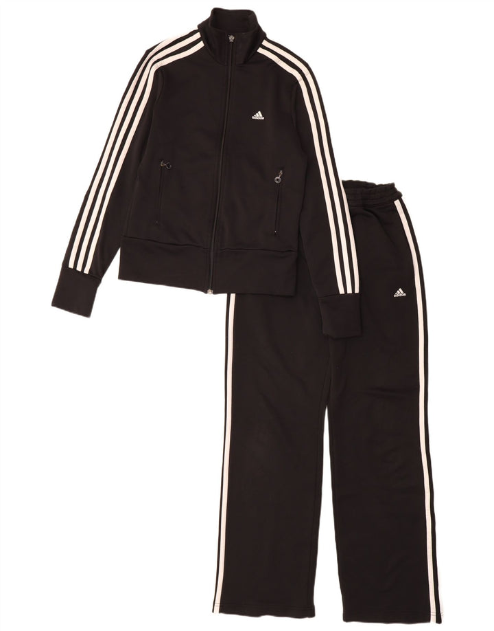 Adidas Womens Full Tracksuit UK 10 Pequeno Poliéster Preto