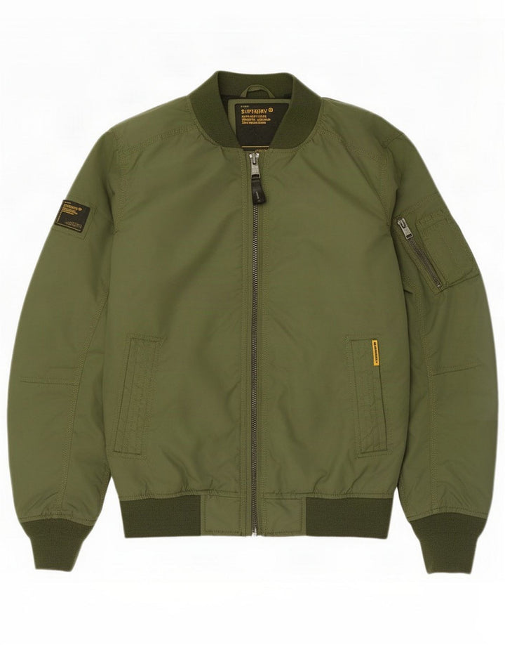 Jaqueta bomber Superdry Boys 13-14 anos Grande poliéster cáqui