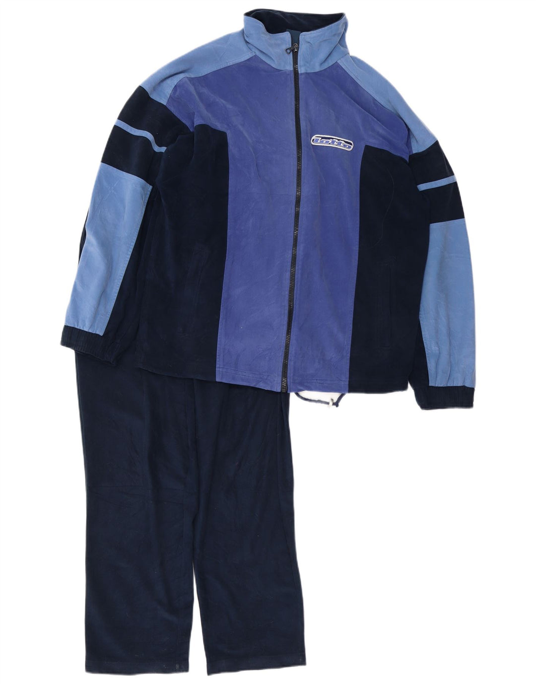 Lotto Mens Velour Full Tracksuit Médio Azul Marinho Colourblock Poliéster