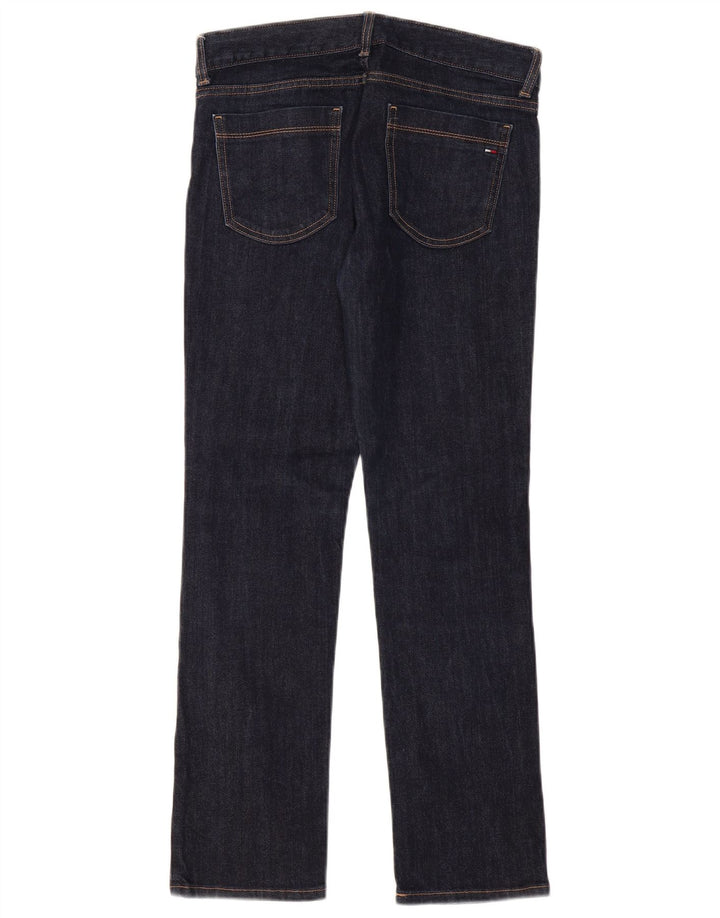 Jeans retos femininos Tommy Hilfiger US 6 médio W32 L30 azul marinho