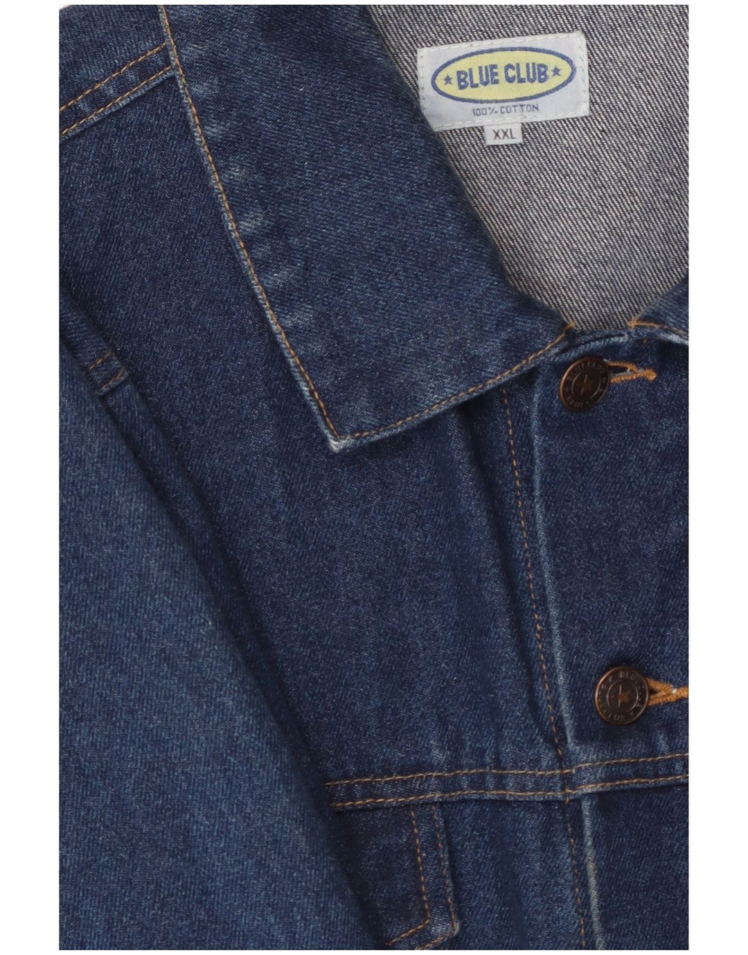 Jaqueta jeans masculina BLUE CLUB UK 44 2XL algodão azul