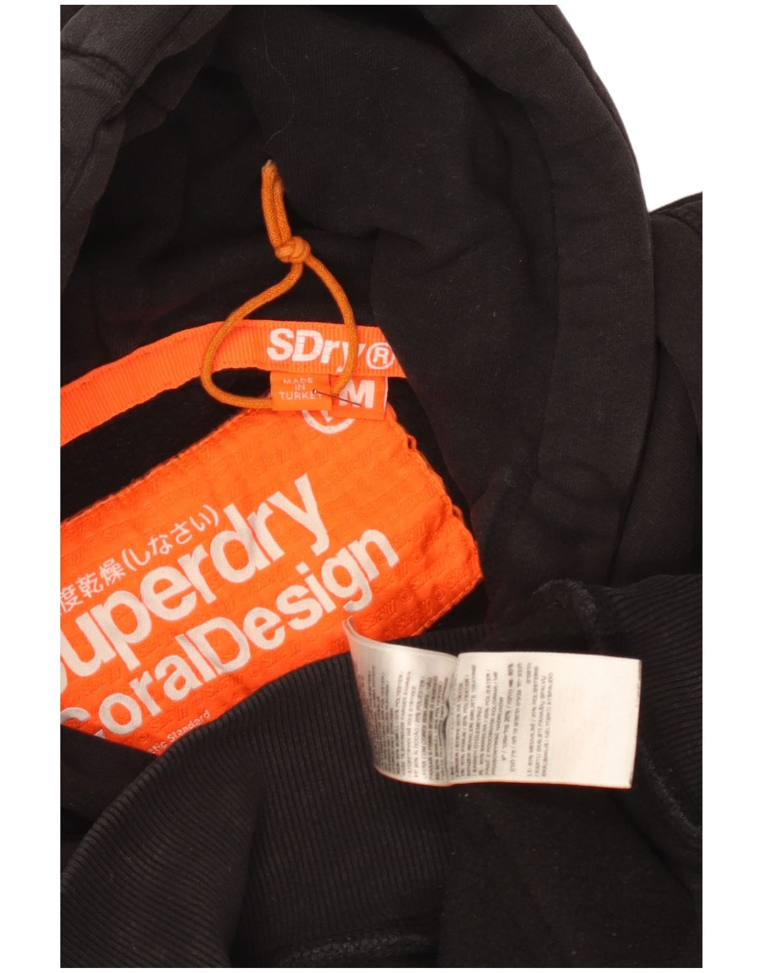 Superdry Mens Graphic Hoodie Jumper Médio Algodão Preto