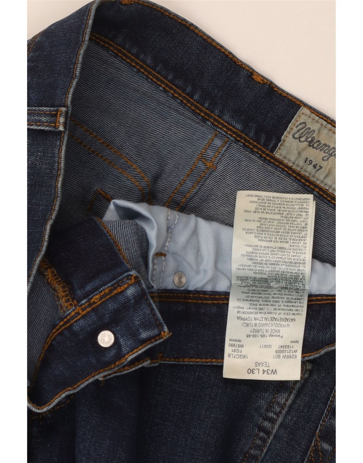 Wrangler Masculino Texas Straight Jeans W34 L26 Azul Marinho Algodão