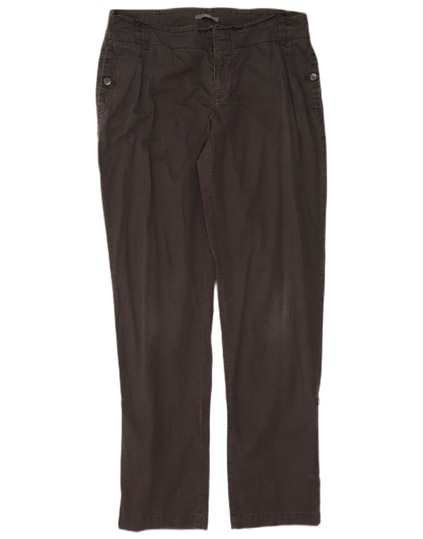 Calça chino reta feminina Gap UK 10 pequena W32 L32 algodão cinza