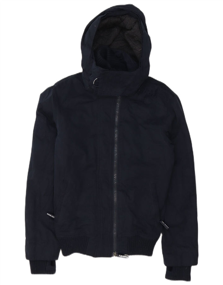 Jaqueta corta-vento masculina Superdry Windbomber com capuz Reino Unido 36 pequeno azul marinho