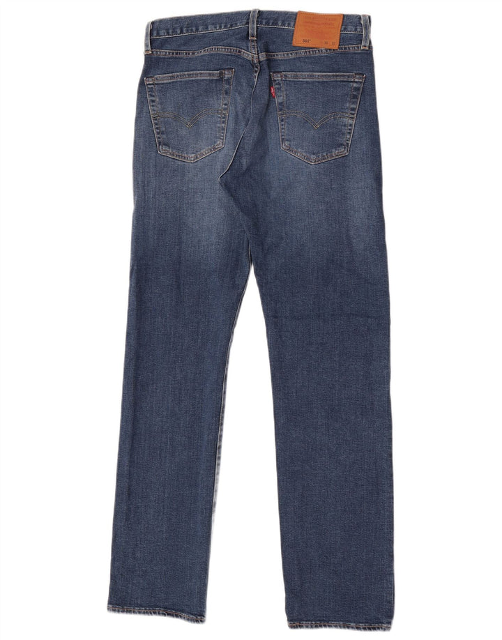 LEVI'S Masculino 501 Straight Jeans W30 L32 Azul Algodão