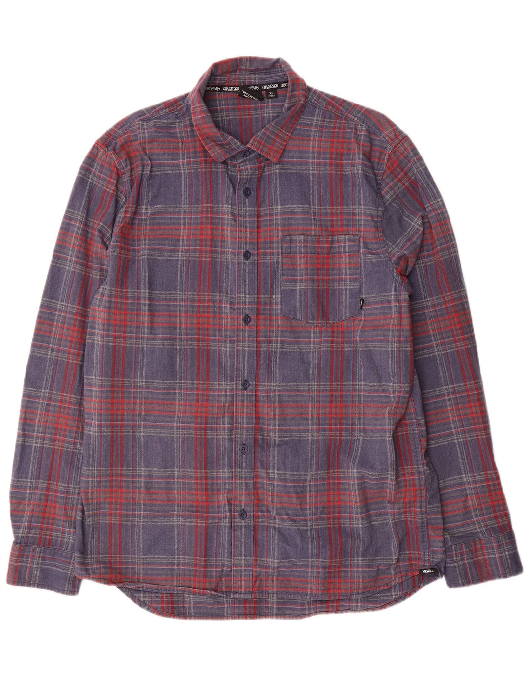 Vans Camisa masculina de flanela XL algodão xadrez multicolorido