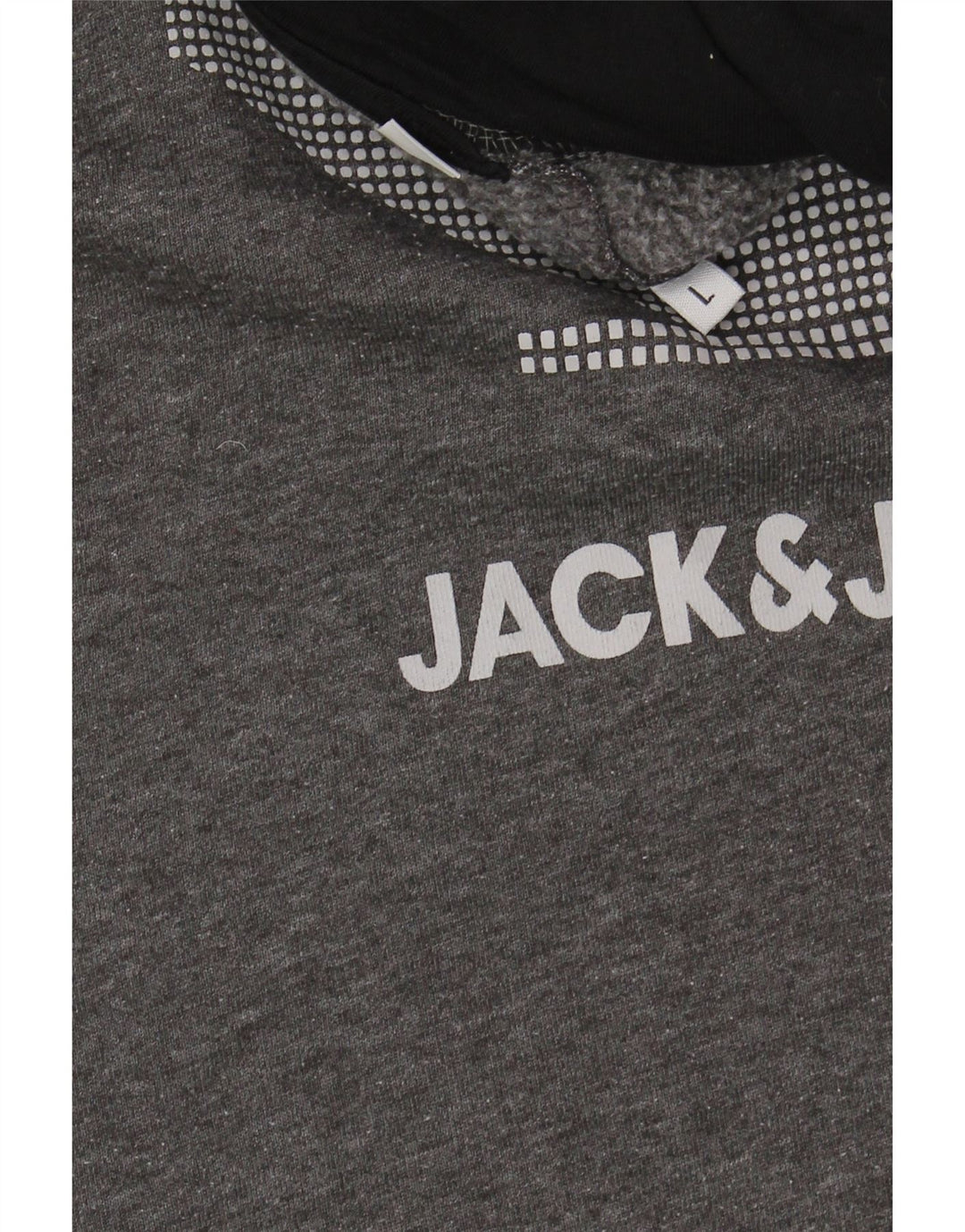 JACK & JONES Mens Graphic Hoodie Jumper Large Grey Cotton Vintage Jack & Jones and Second-Hand Jack & Jones from Messina Hembry 