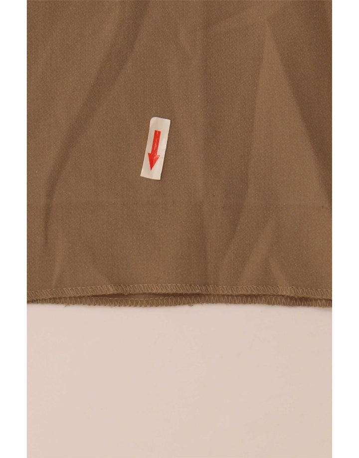Calça feminina Zara com perna larga cortada média W29 L25 bege
