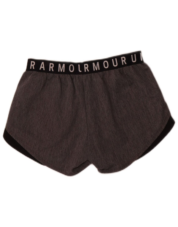Shorts esportivos gráficos femininos Under Armour UK 10 pequeno bloco cinza colorido