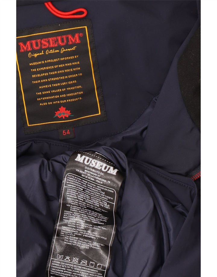 Jaqueta Parka masculina com capuz Museum IT 54 2XL azul marinho nylon