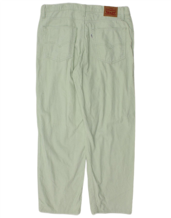 Calça masculina folgada de veludo cotelê LEVI'S W32 L30 algodão verde