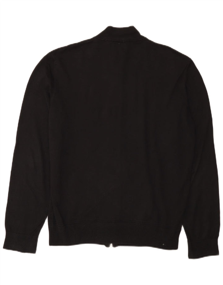 Suéter cardigã masculino Zara grande algodão preto