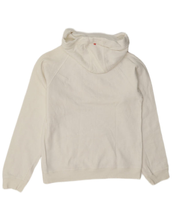 Adidas Womens Graphic Hoodie Jumper UK 12 Médio Algodão Branco