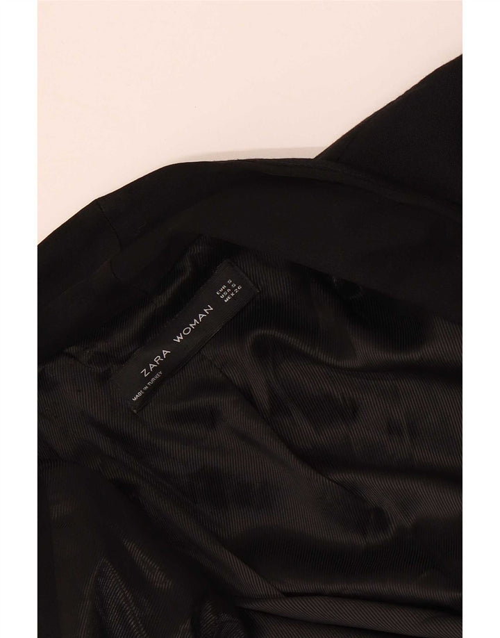 Zara Womens Open Blazer Jacket Reino Unido 10 Pequeno Preto