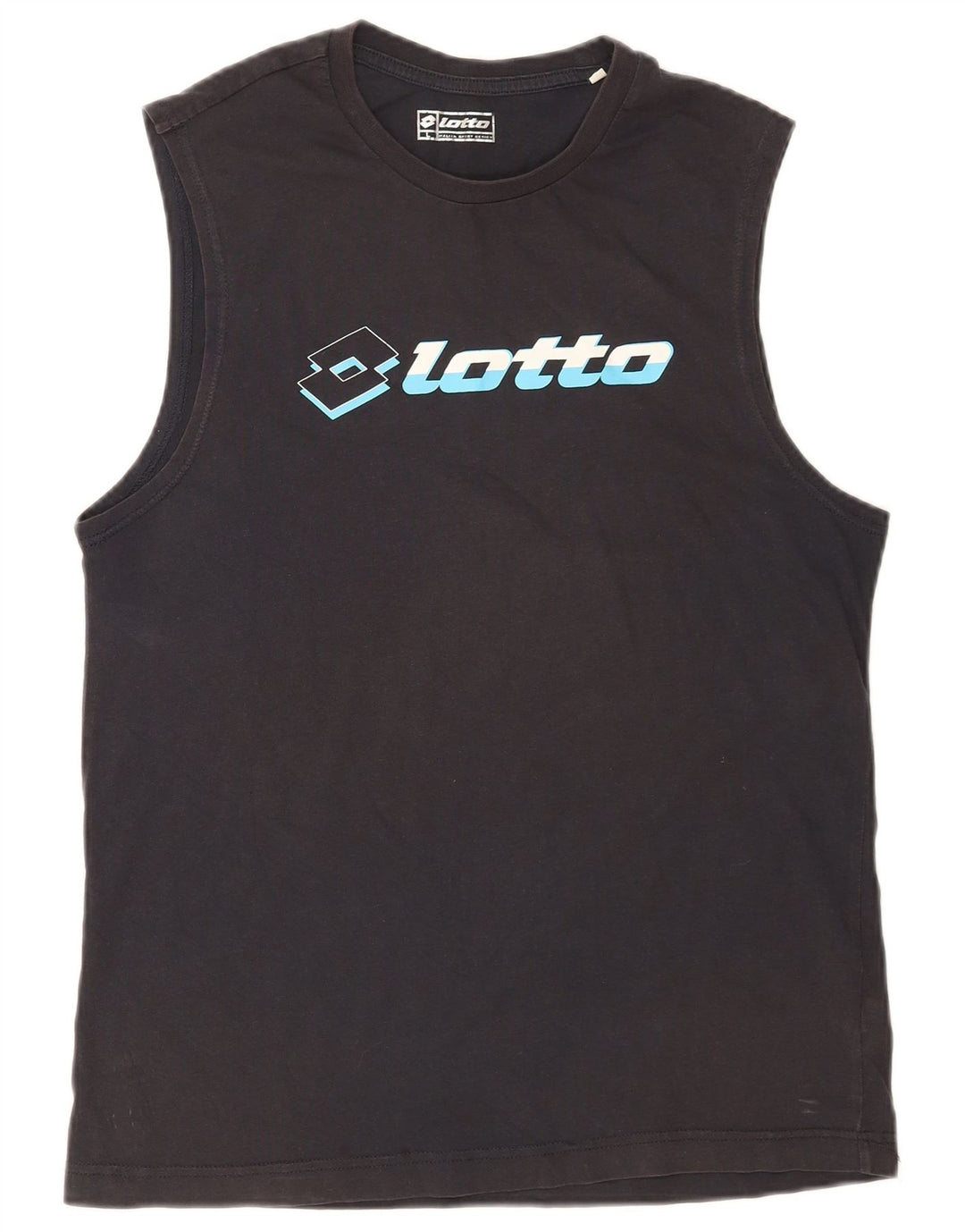 Lotto Mens Graphic Vest Top Grande Algodão Preto