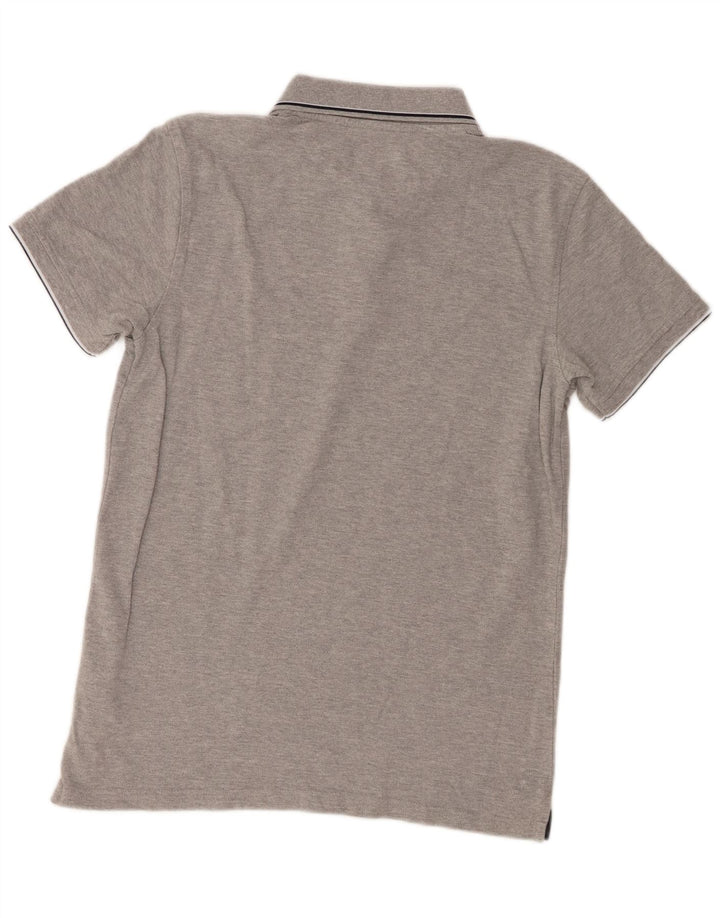 Camisa polo masculina Timberland Slim Fit cinza médio algodão