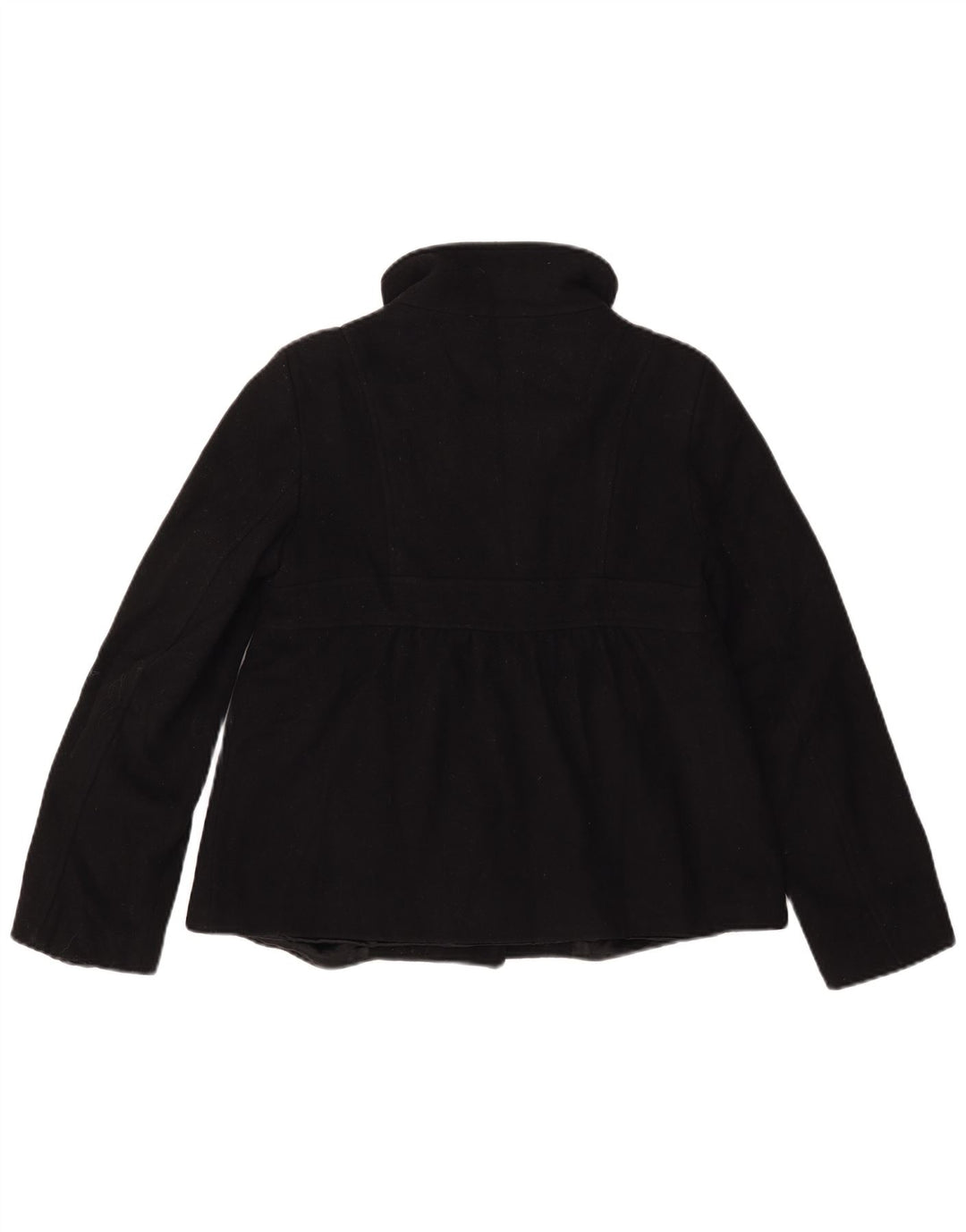 Benetton Pea Coat feminino IT 42 lã preta média