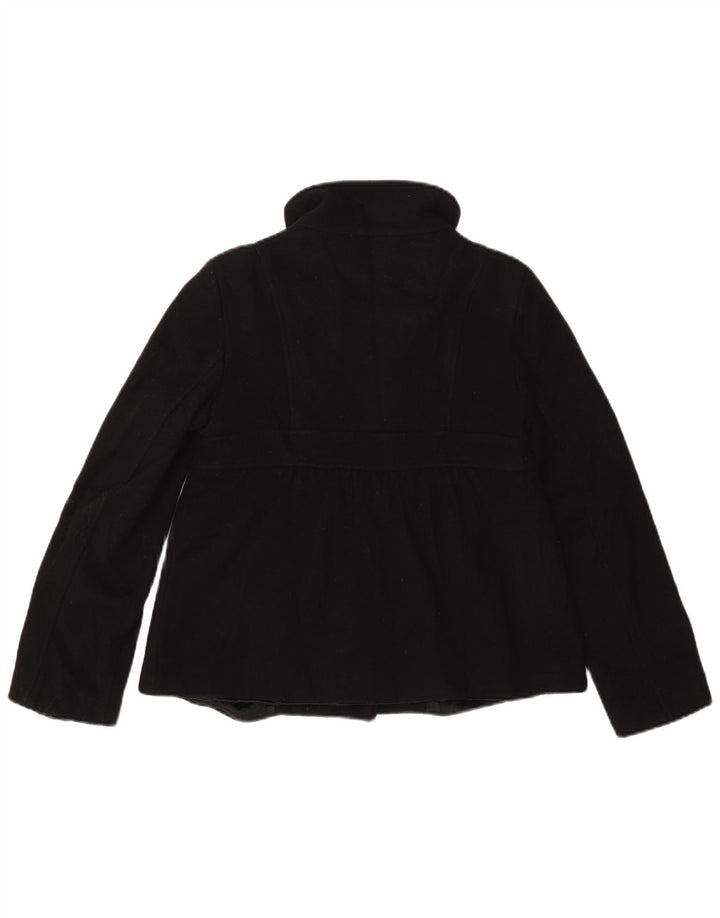Benetton Pea Coat feminino IT 42 lã preta média