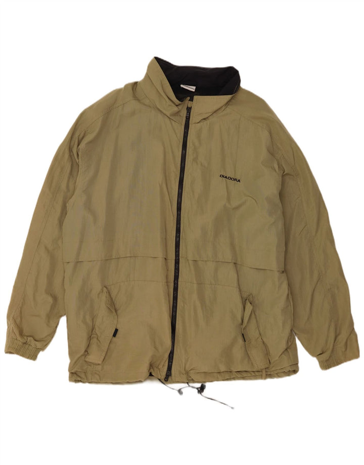 Jaqueta de chuva masculina Diadora UK 40 grande poliamida cáqui