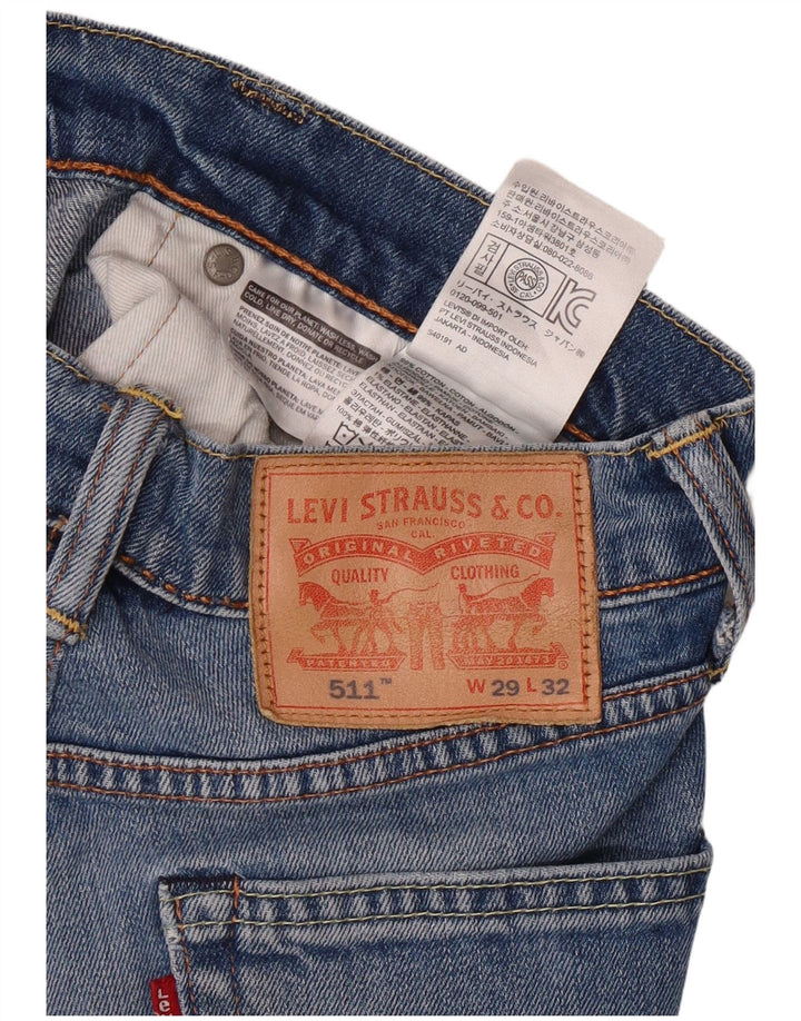 Levi's feminino 511 jeans retos W29 L26 algodão azul