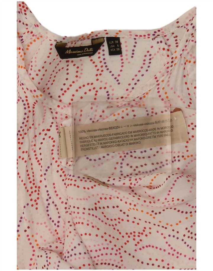 Blusa feminina Massimo Dutti com estampa abstrata EU 38 pequena viscose branca