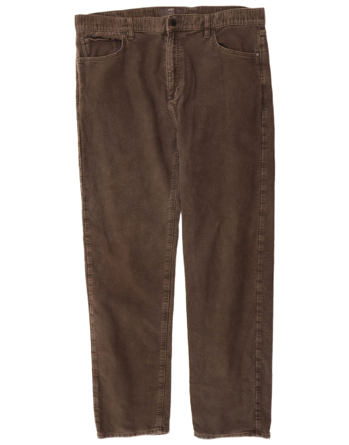 Calça casual masculina Marks & Spencer regular W40 L33 algodão cinza
